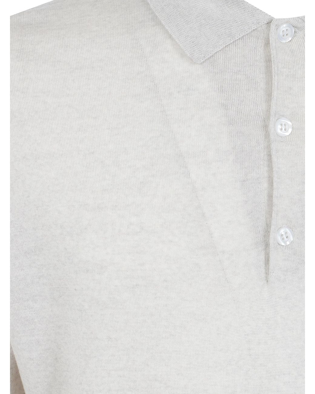 John Smedley White "Belper" Long Sleeves Shirt for men