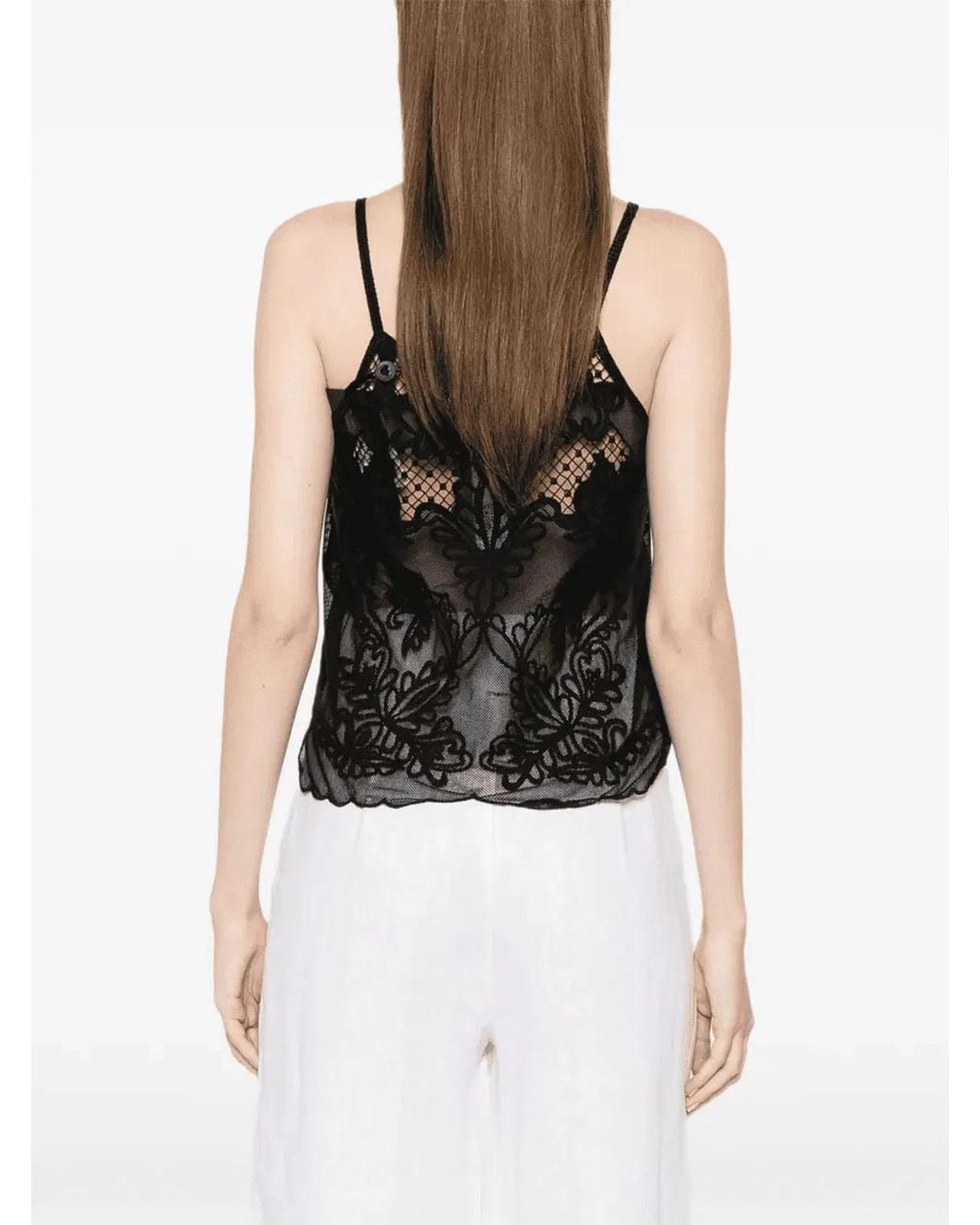 Twinset Black Twinset Embroidered Top