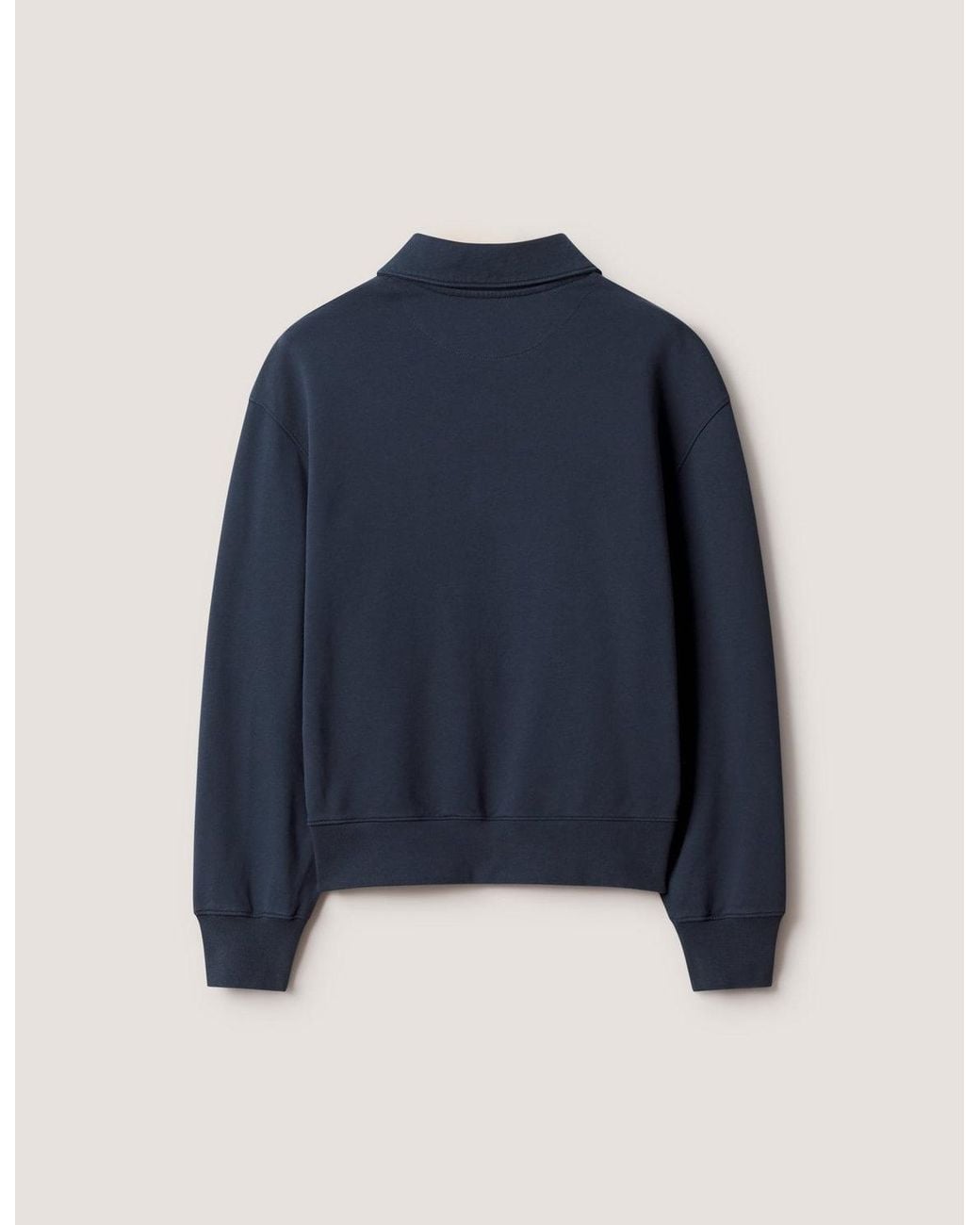 Maison Kitsuné Blue Profile Fox Zipped Polo Sweatshirt for men