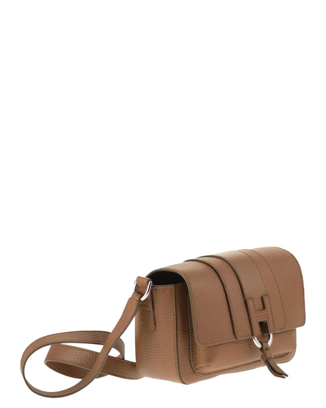 Hogan Brown Trendy Leather Flap Bag