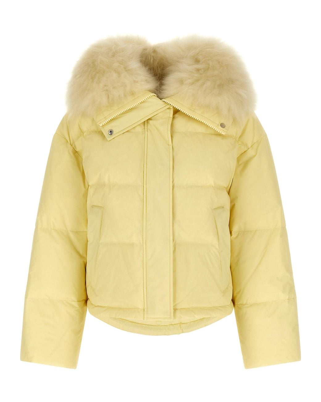 Army by Yves Salomon Yellow Fur Insert Down Jacket