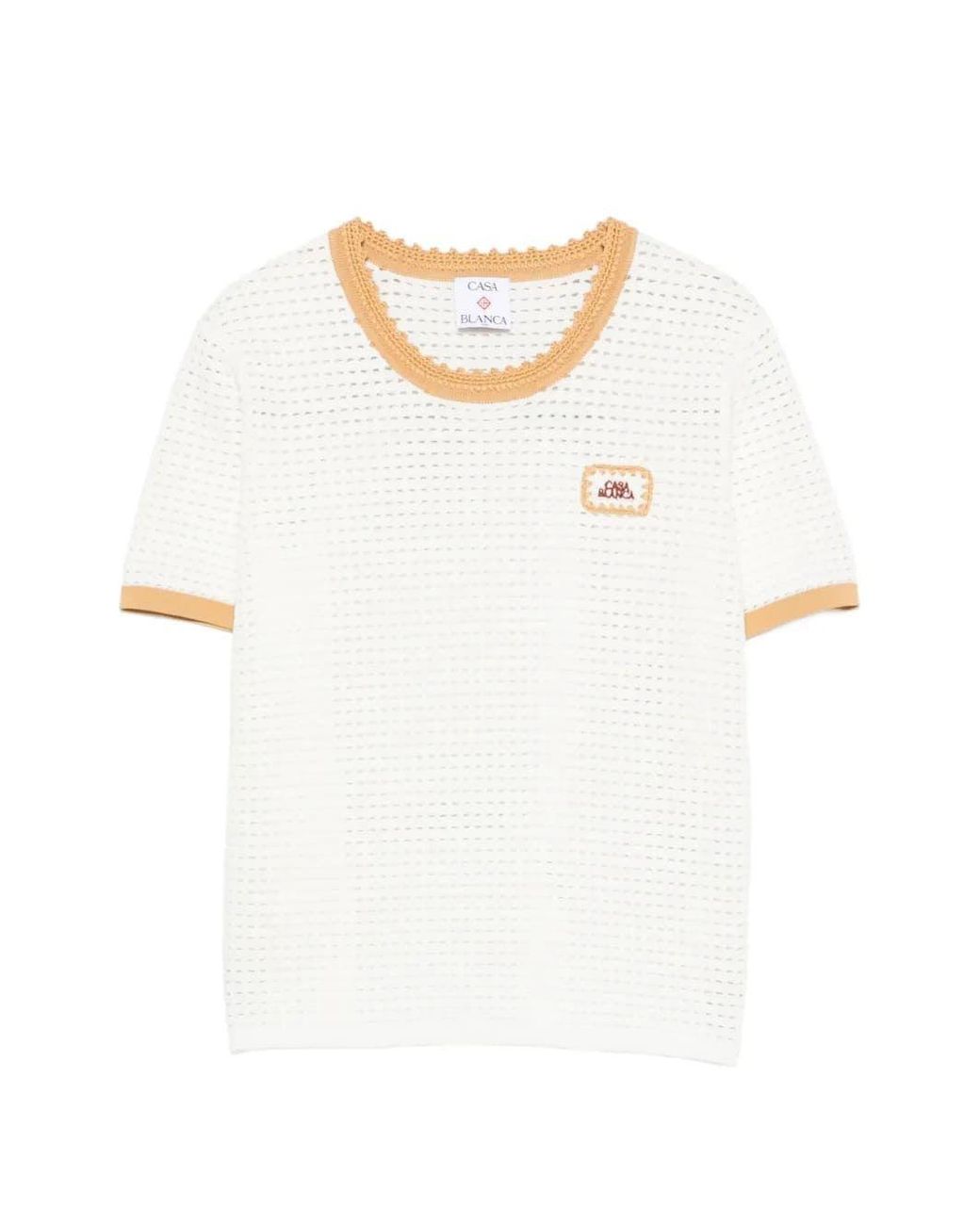 Casablanca White Logo-Patch T-Shirt