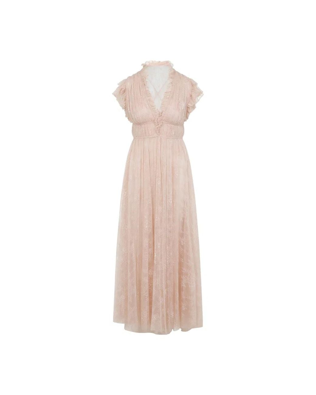 Alberta Ferretti Pink Lace Long Dress