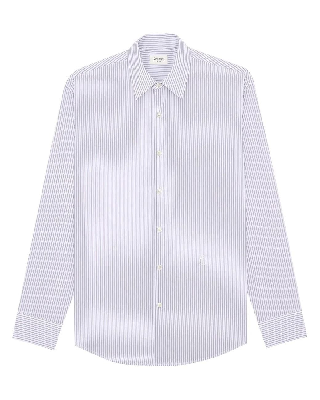 Saint Laurent White Camicia Cassandre for men