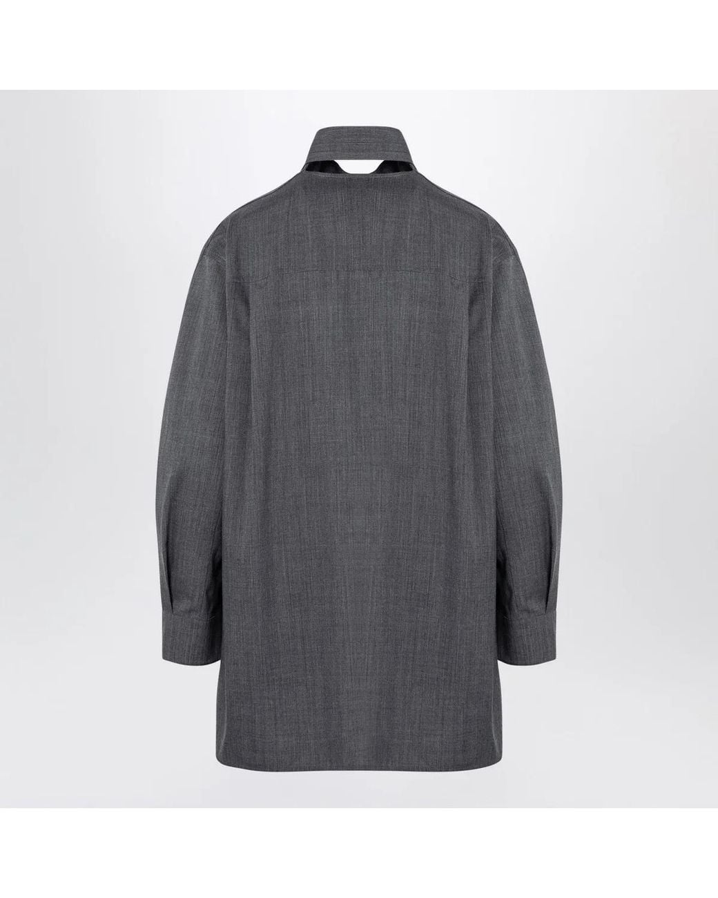 Jil Sander Gray Wool Shirt With Scarf