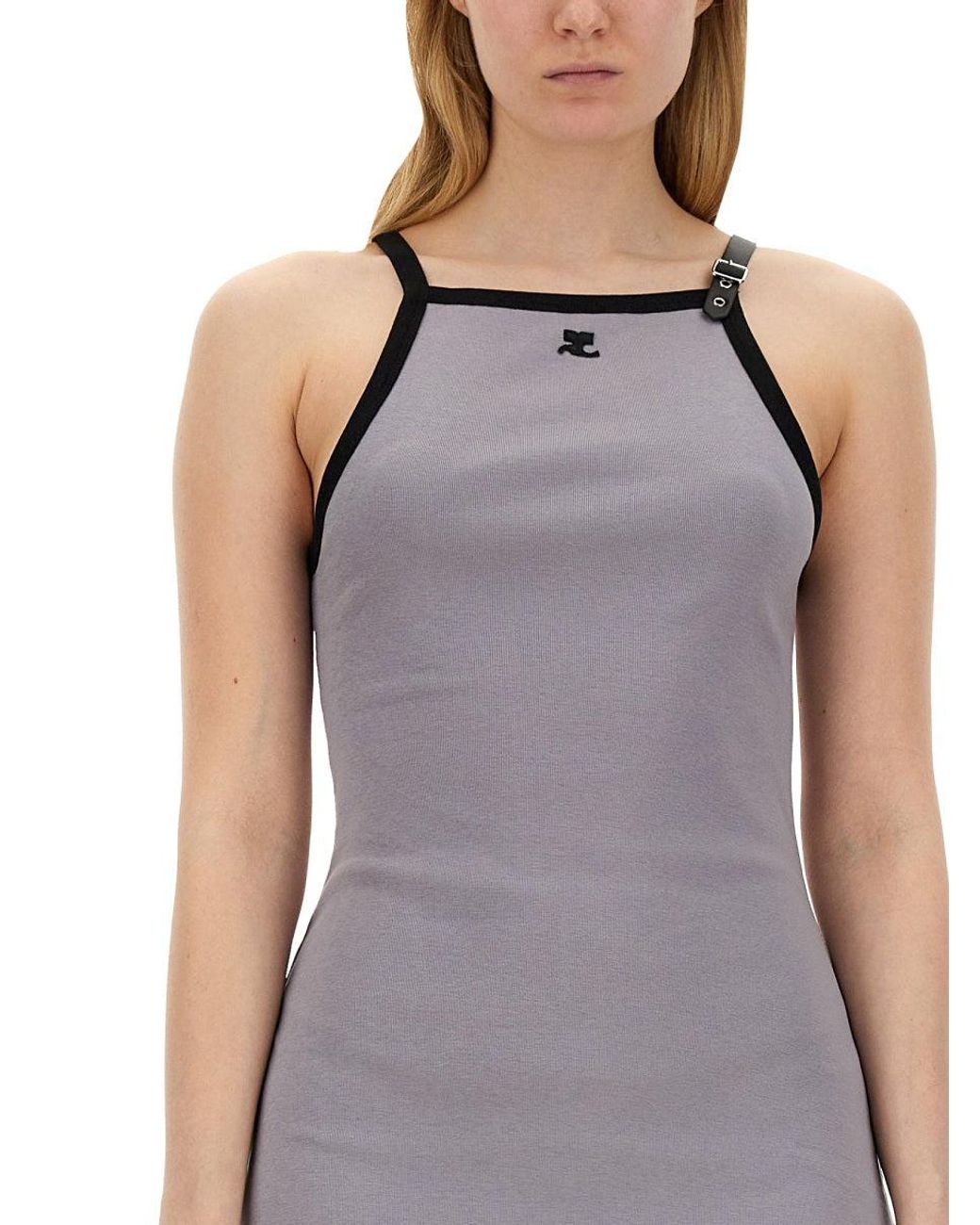 Courreges Gray Dress With Logo