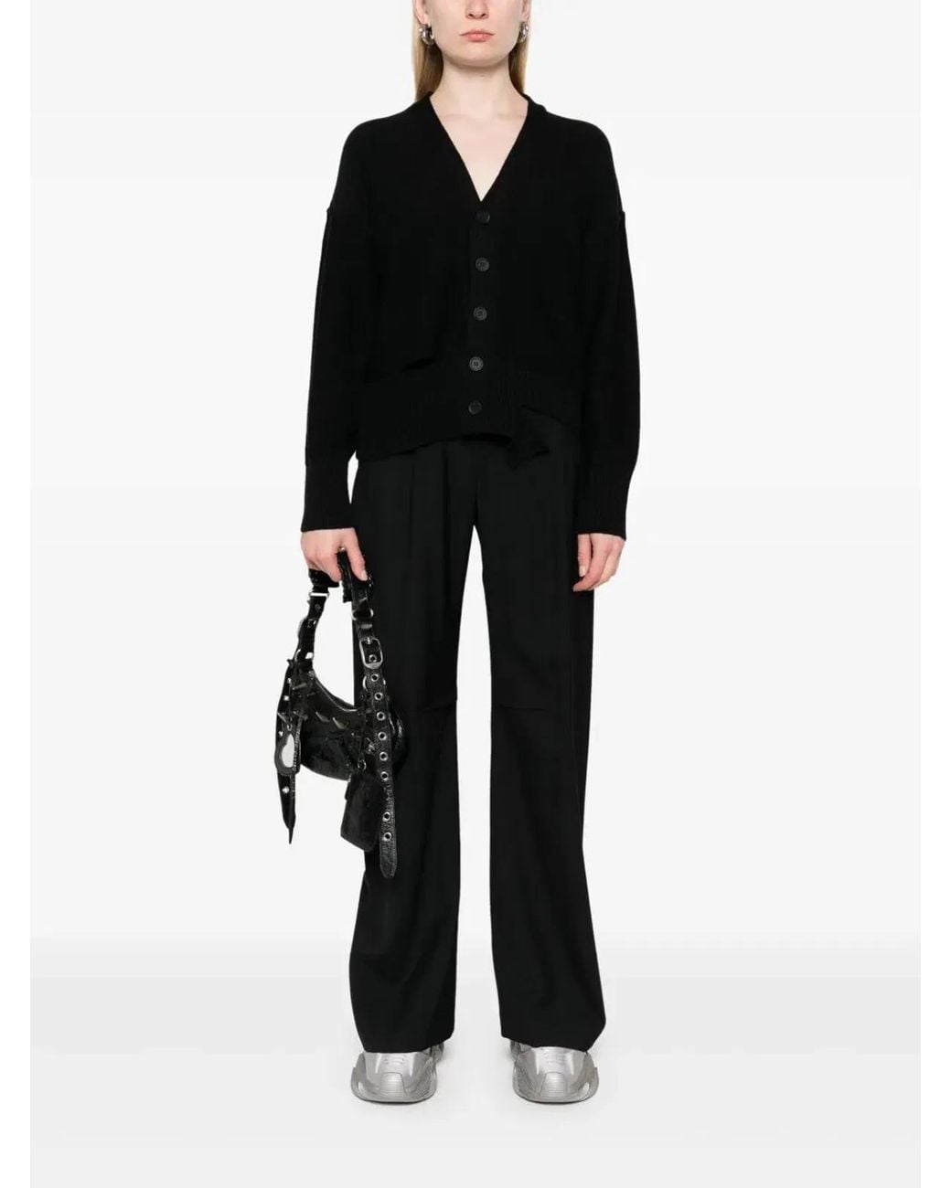 MM6 by Maison Margiela Black Cardigan With Cut-Out Details