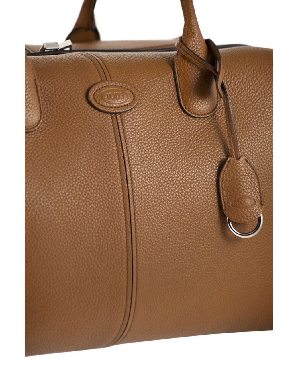 Tod's Brown Hammered Calfskin Leather Travel Bag for men