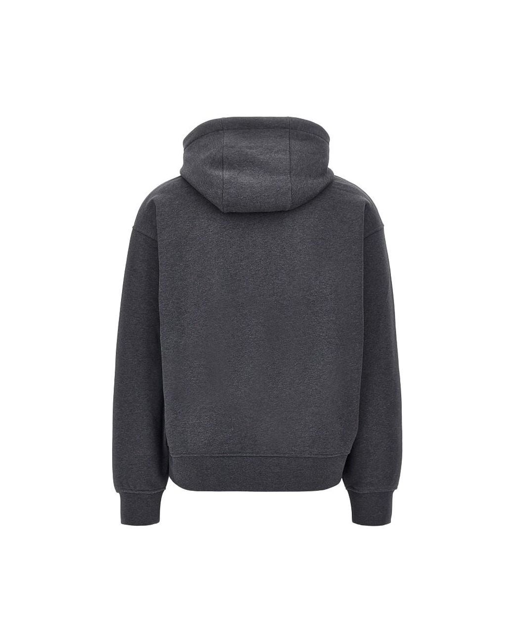 Emporio Armani Gray Soft Touch Logo Embroidery Hoodie for men