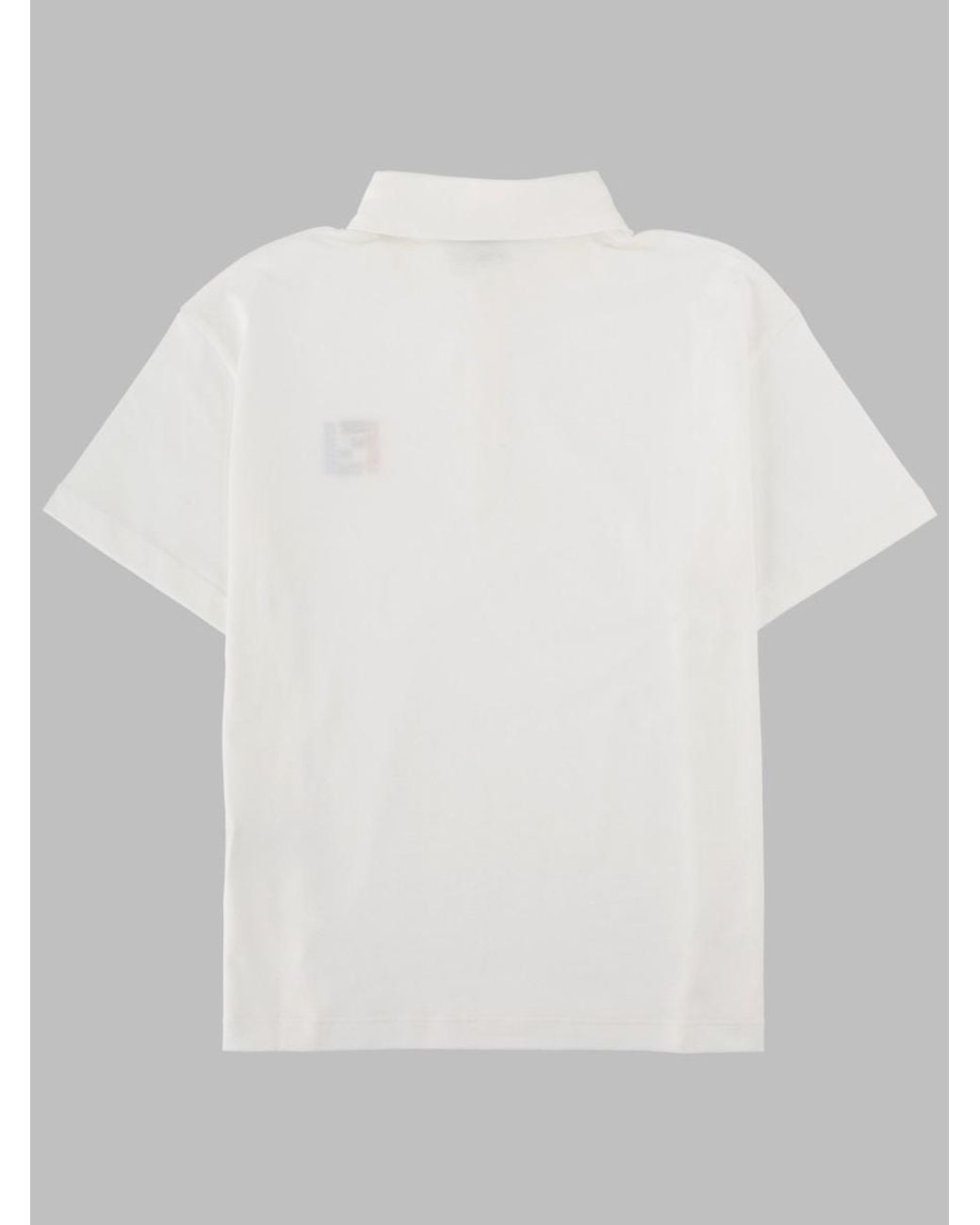 Fendi White Kids Cotton Polo Shirt With Ff Logo