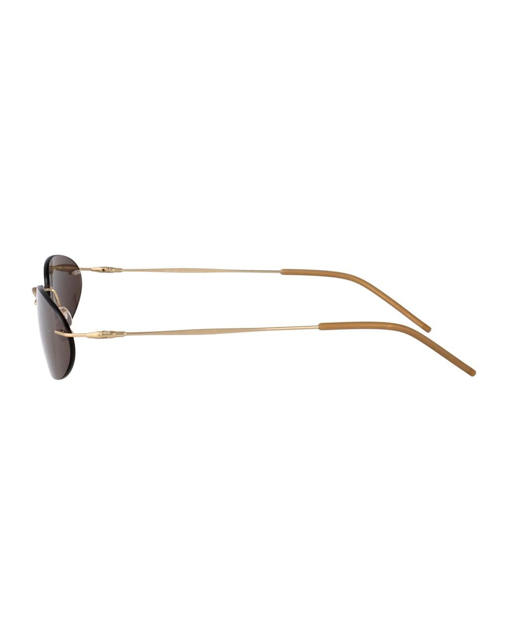 Giorgio Armani Brown Matte Pale Metal Sunglasses