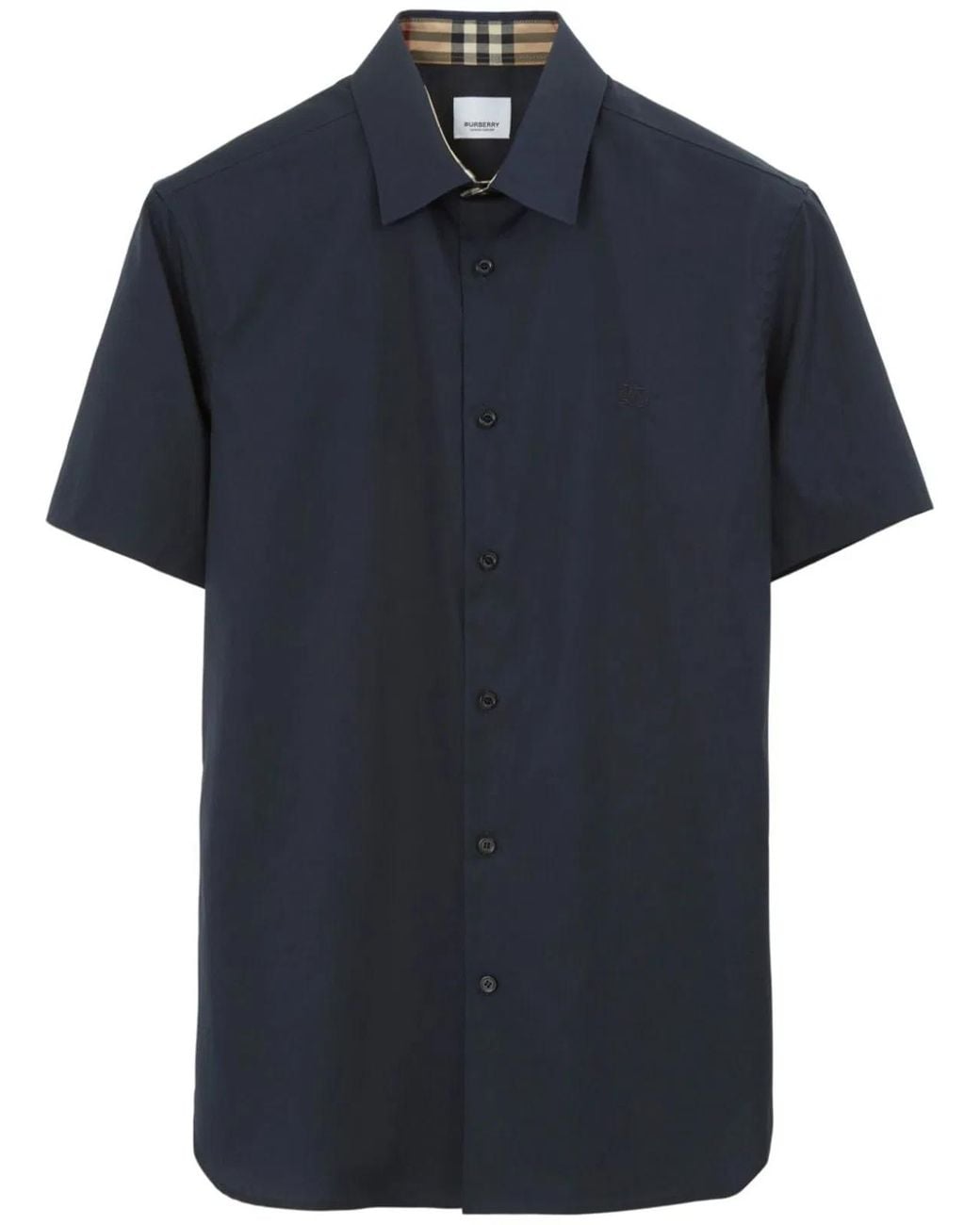 Burberry Blue Stretch Poplin Shirt for men