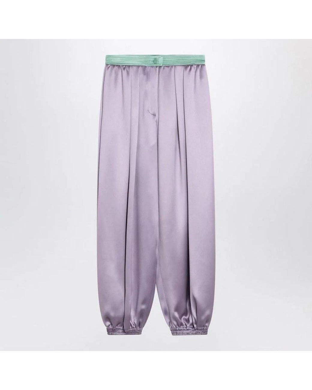 Valentino Purple Wide Lilac Silk Pants