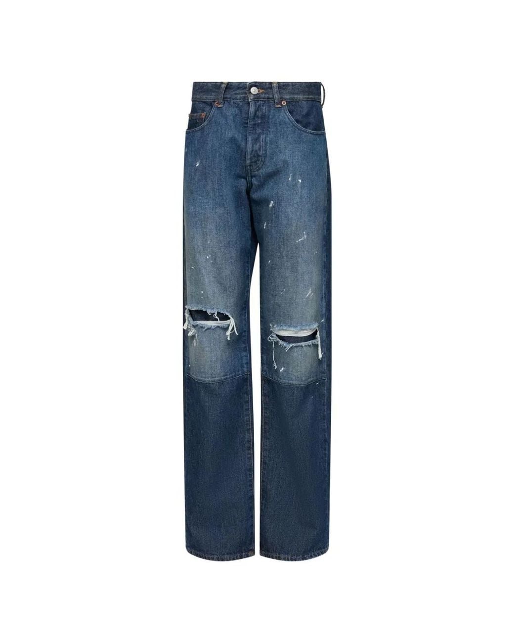 MM6 by Maison Margiela Blue Barrel Denim Cotton Jeans