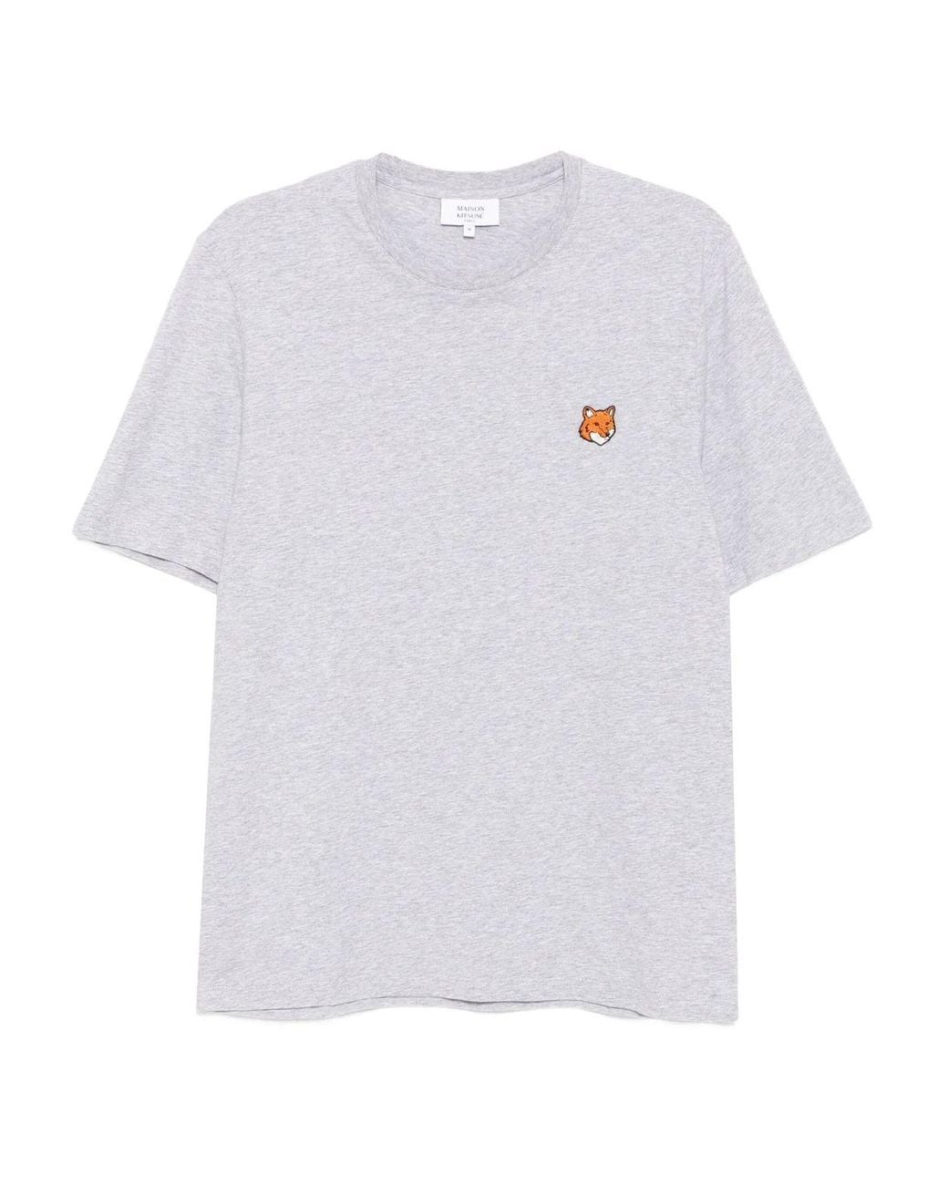 Maison Kitsuné White Maison Kitsuné Fox Head Regular Tee Shirt for men