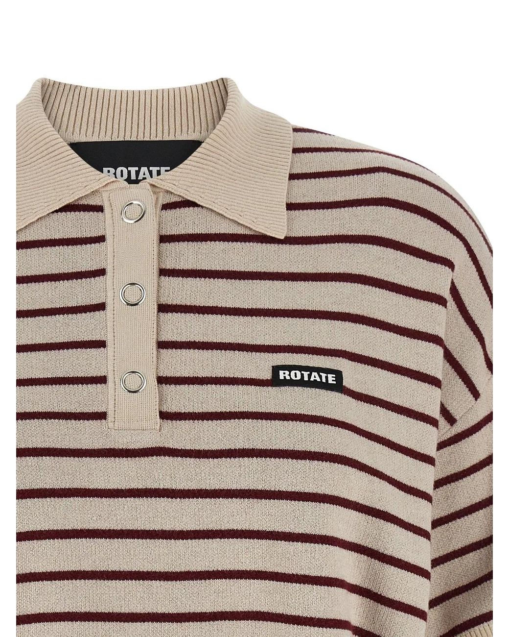 ROTATE BIRGER CHRISTENSEN Gray Rotate Birger Christensen 'Slinky Knit' Polo Shirt