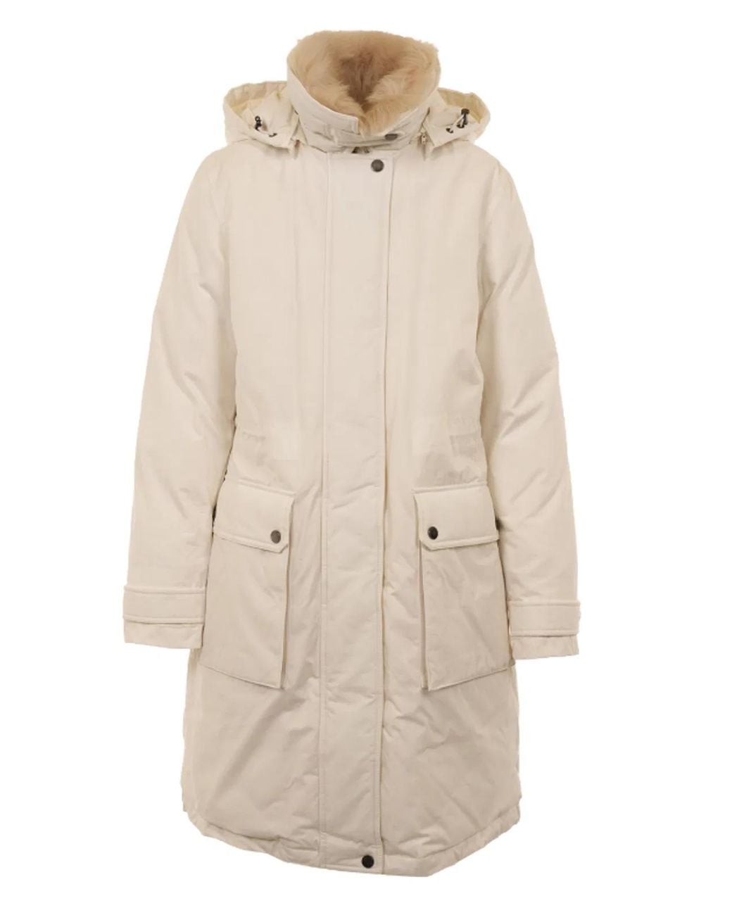 Woolrich Natural Versatile Mixed-Fabric Jacket