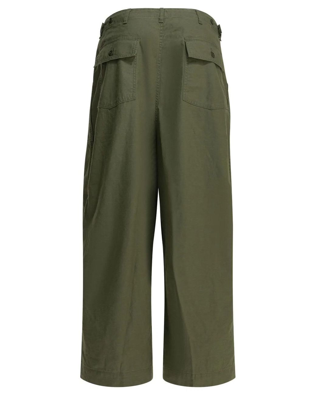 Needles Green Fatigue Cotton Parachute Pants for men