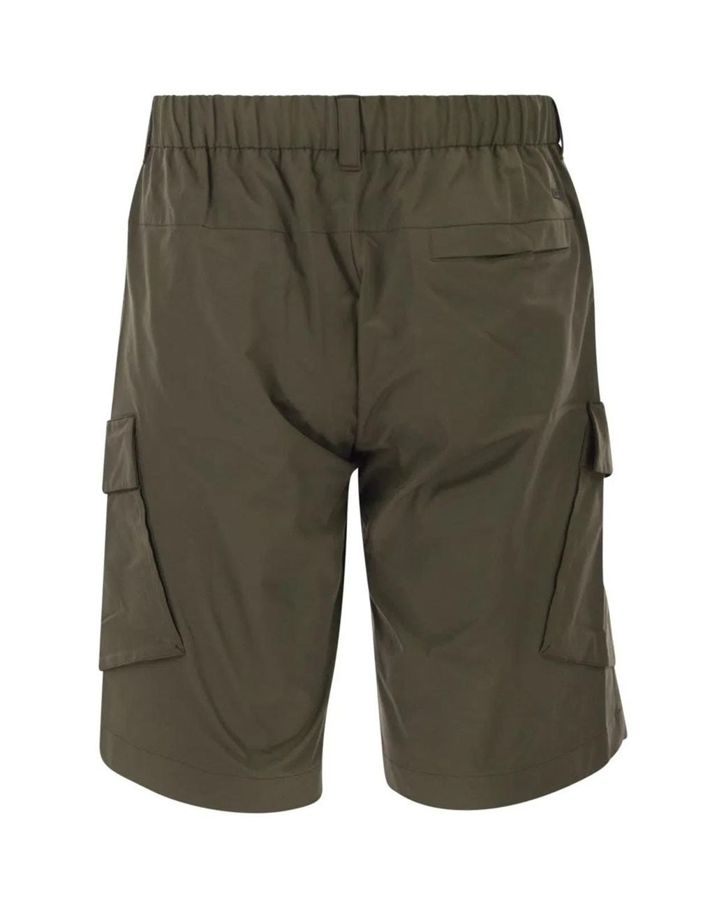 Herno Green Technical Fabric Cargo Bermuda Shorts for men