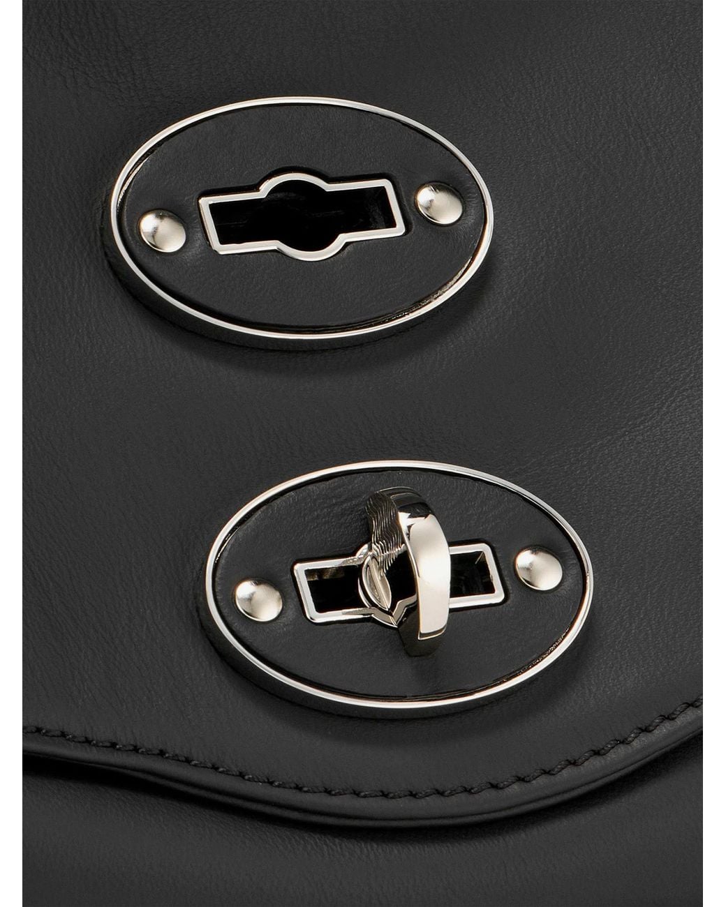 Zanellato Black Postina Saeta Bag S Lavagna