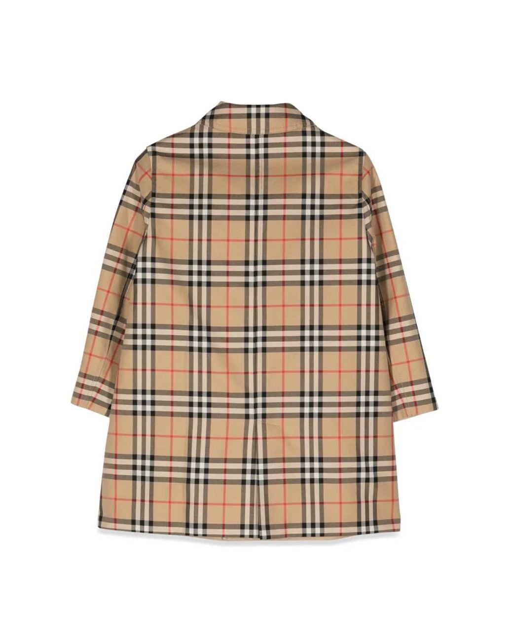 Burberry Natural Kids Checked Single-Breasted Coat
