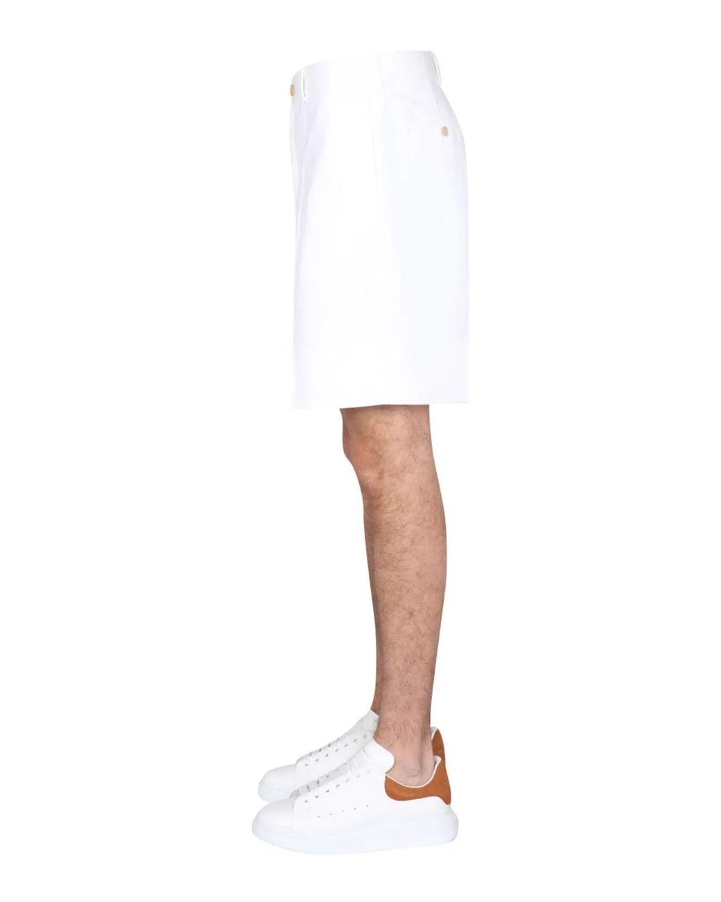 McQueen White Tailored Bermudas for men