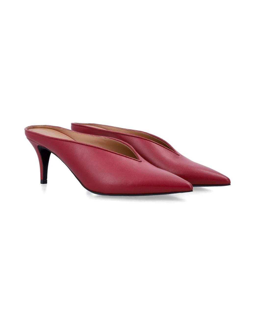 Stella McCartney Red Brushed Heel Mules