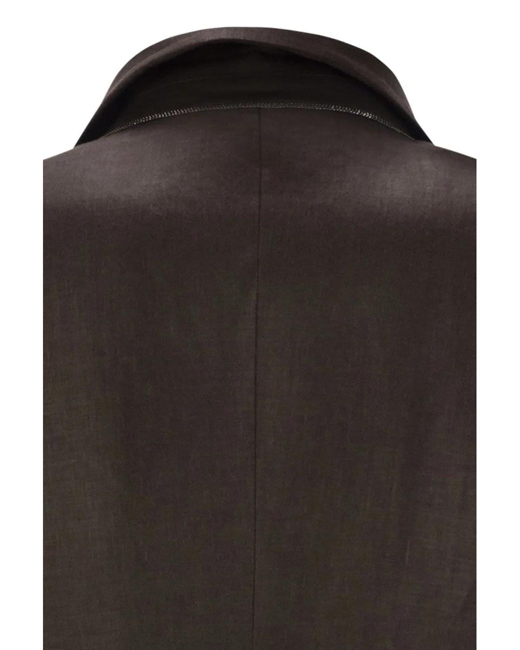 Brunello Cucinelli Black Shiny Linen Twill Jacket With Necklace