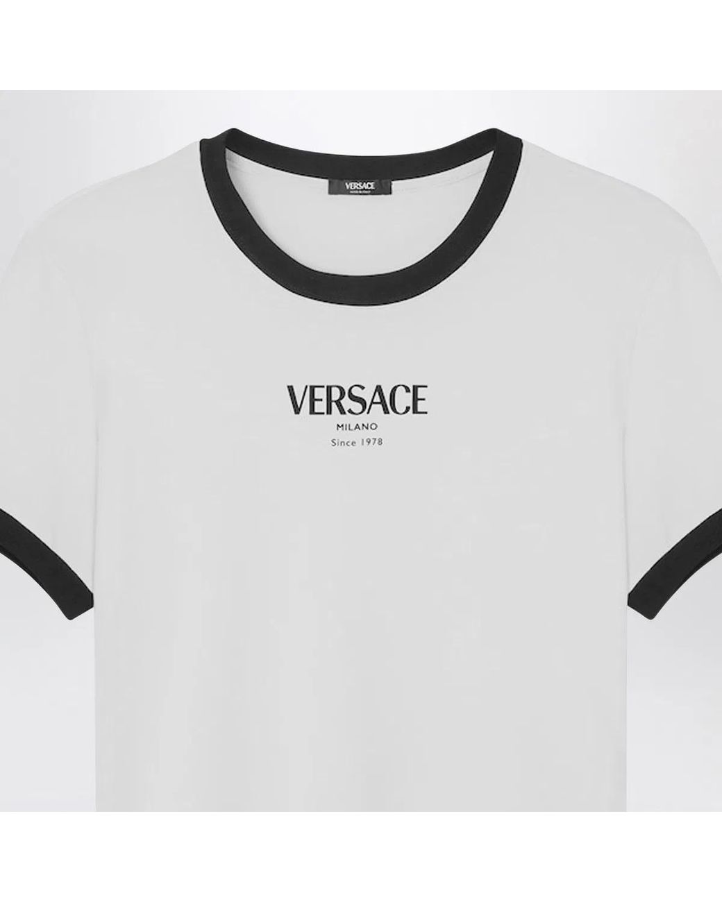 Versace White Stretch Viscose-Jersey T-Shirt