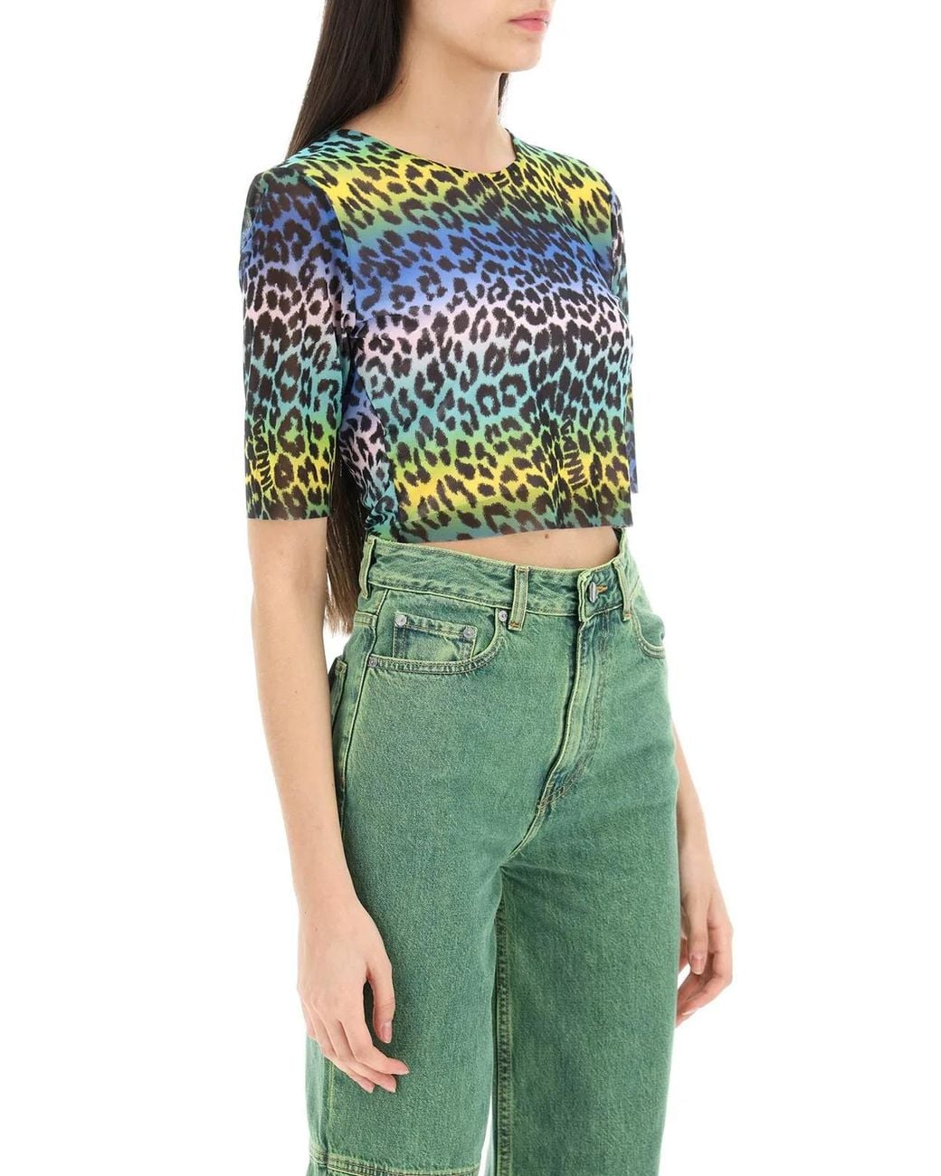 Ganni Blue Top Animalier