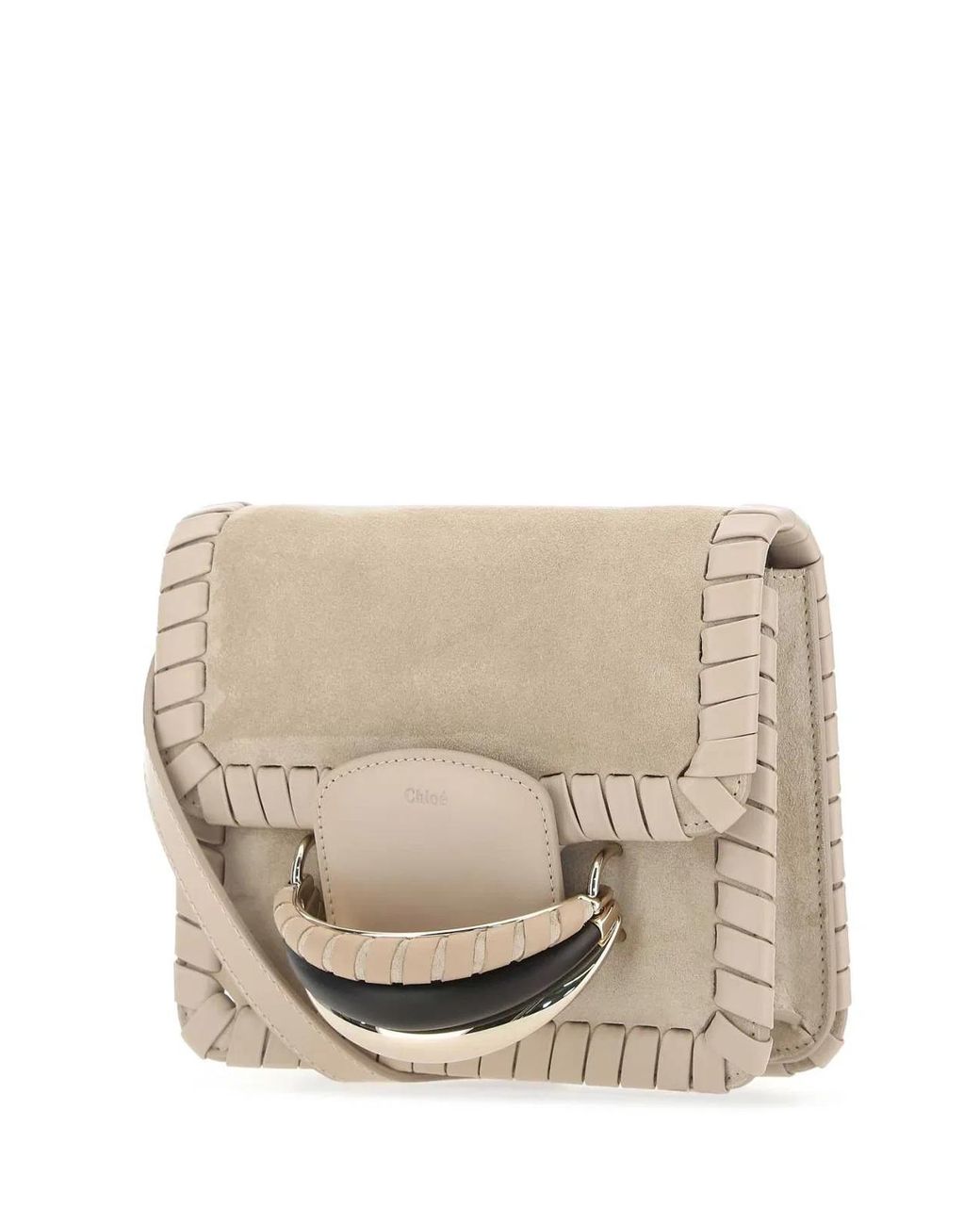 Chloé Natural Sand Suede Kattie Clutch