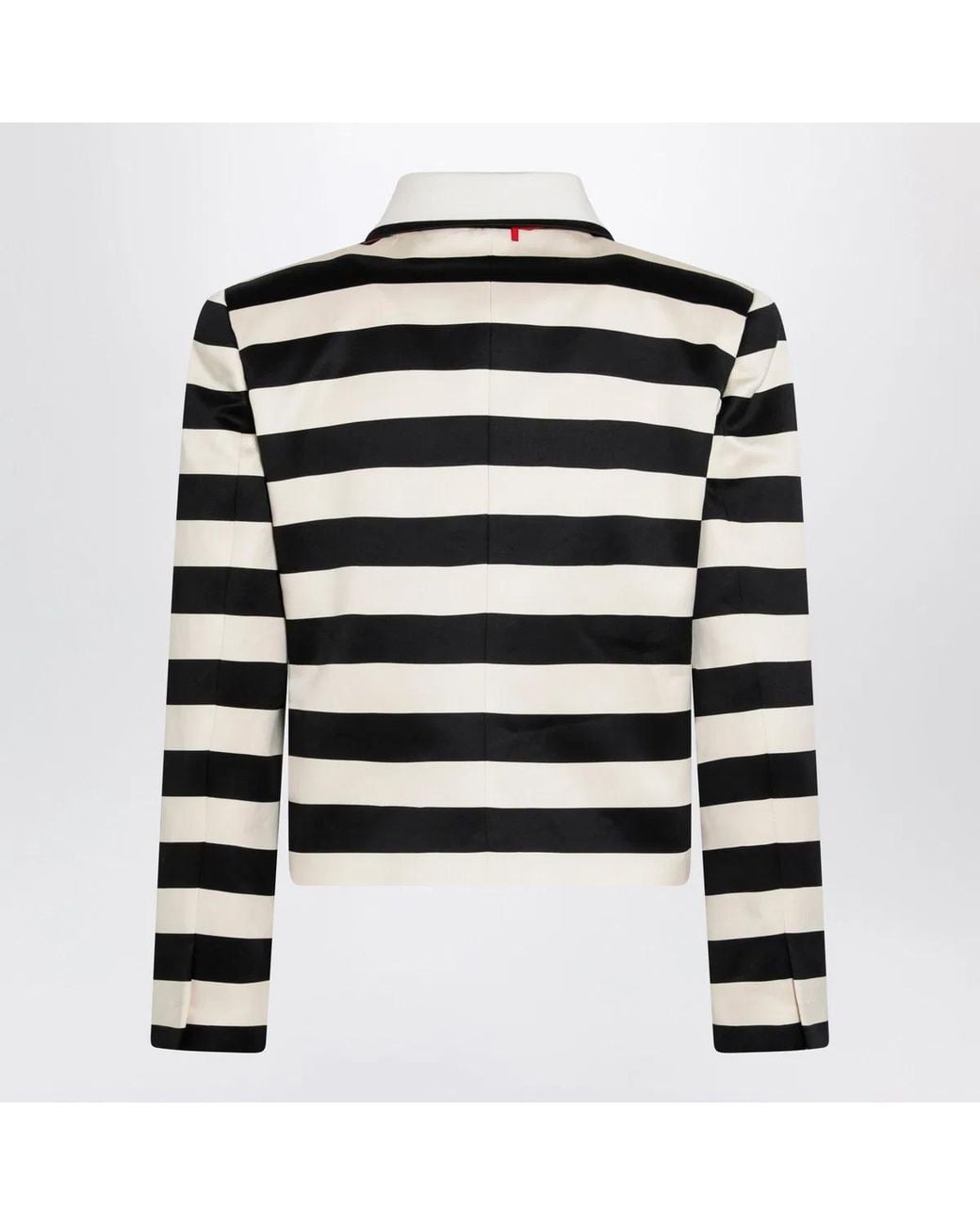 Valentino Black Vanilla/ Striped Jacket With Maxi Bow