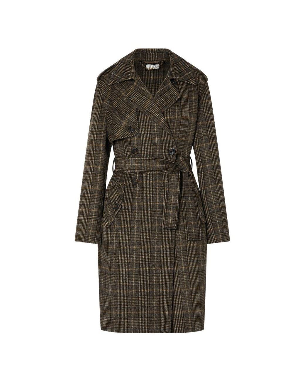 Liu Jo Natural Check Cotton Coat