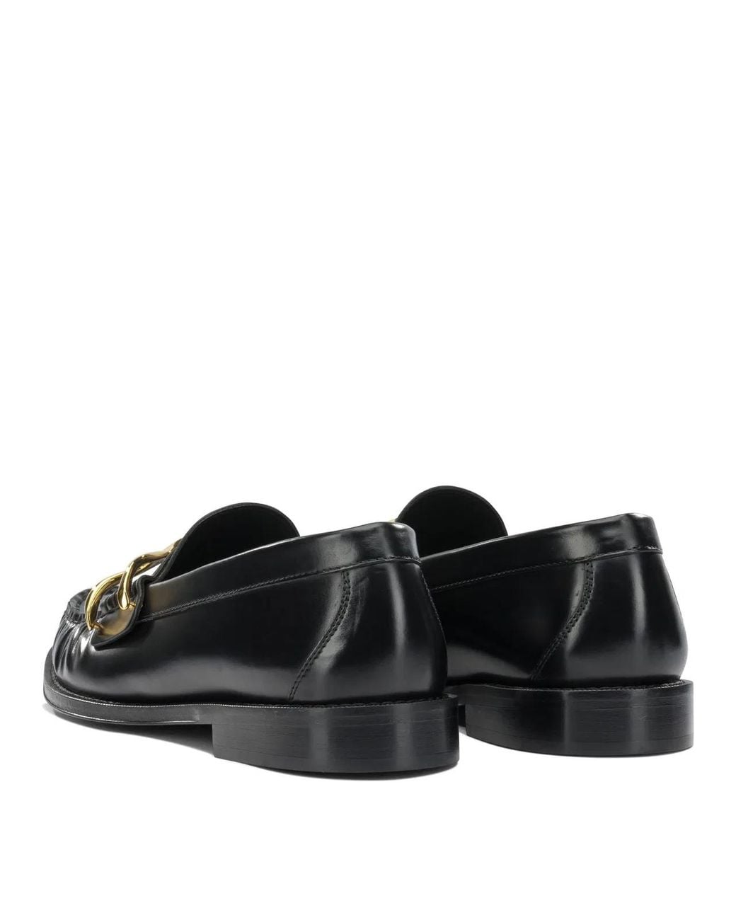 McQueen Black Bull Leather Loafers Slippers for men