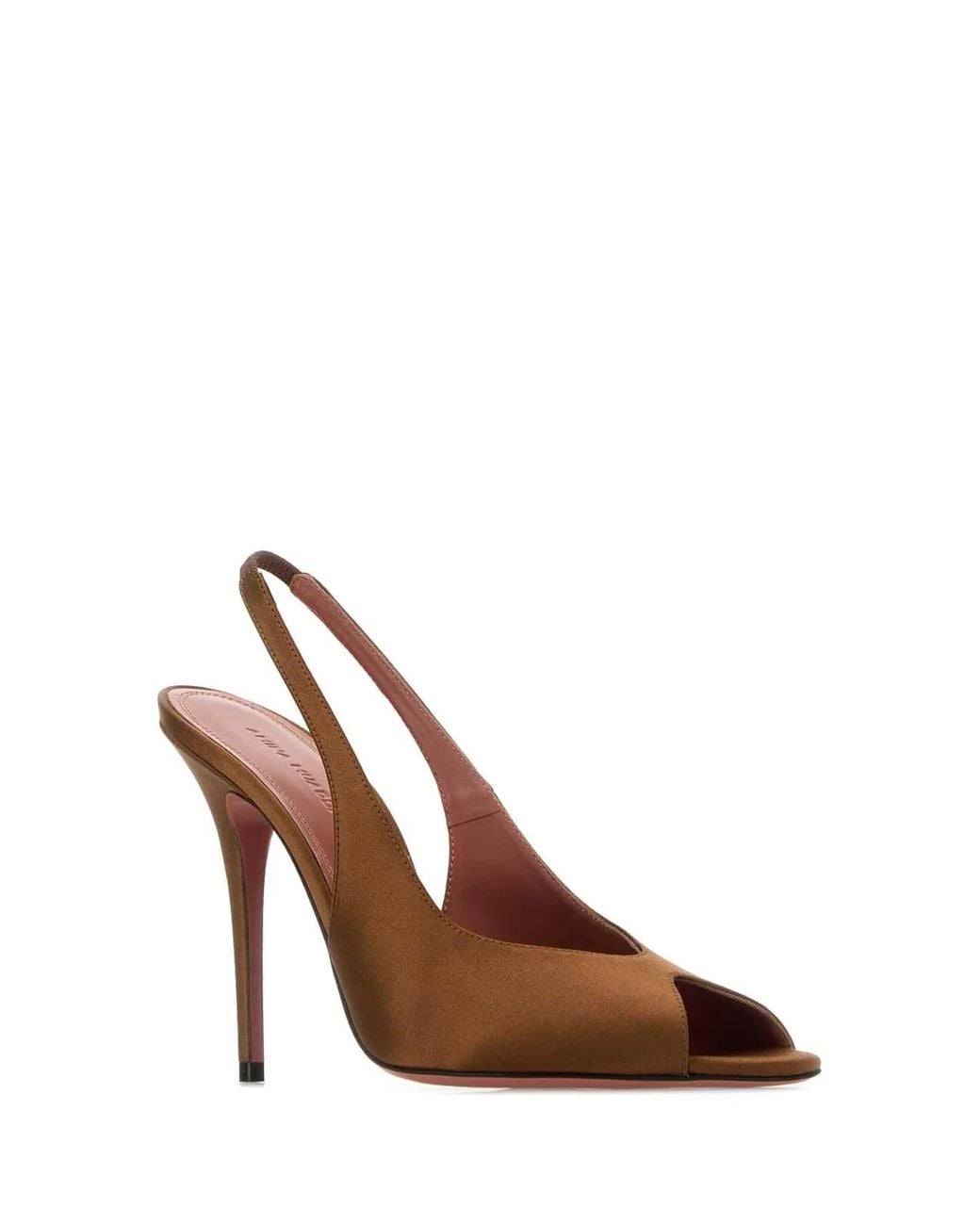 AMINA MUADDI Brown Satin Kristina Sandals