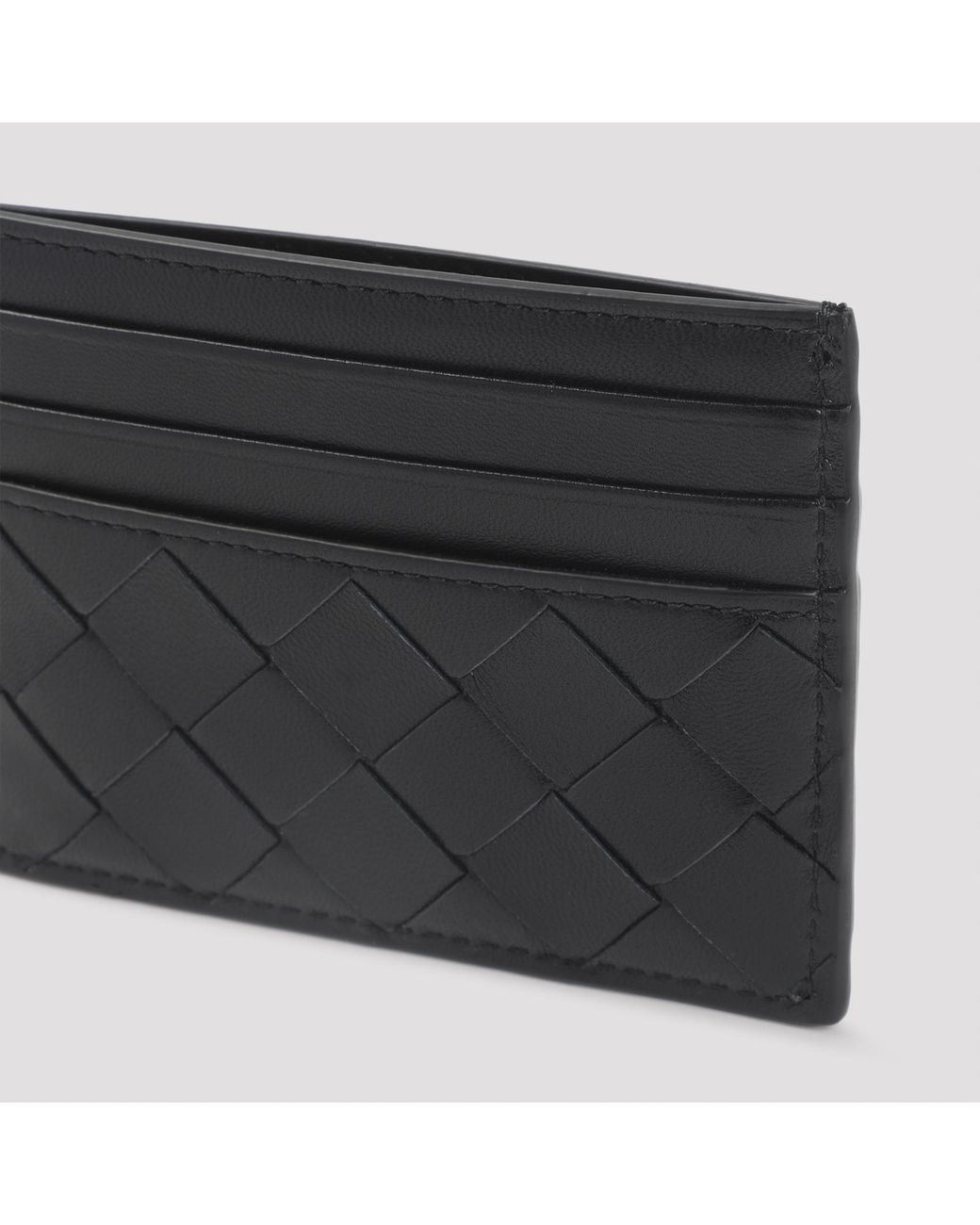 Bottega Veneta Black Leather Intrecciato Card Case