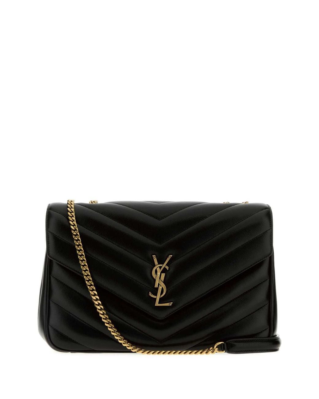 Saint Laurent Black Leather Large Lou Lou Shoulder Bag
