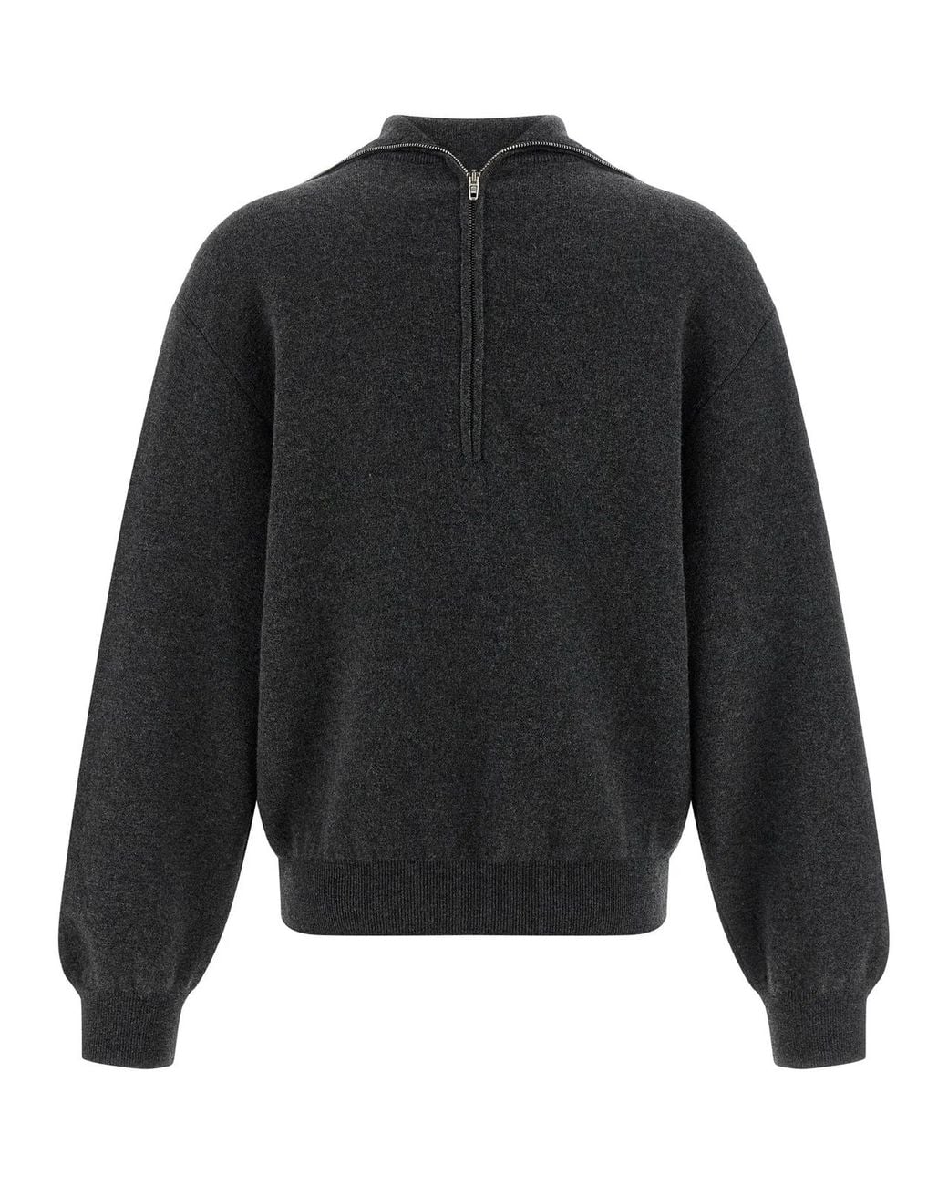Balenciaga Gray Back-To-Front Wool Knit Sweater