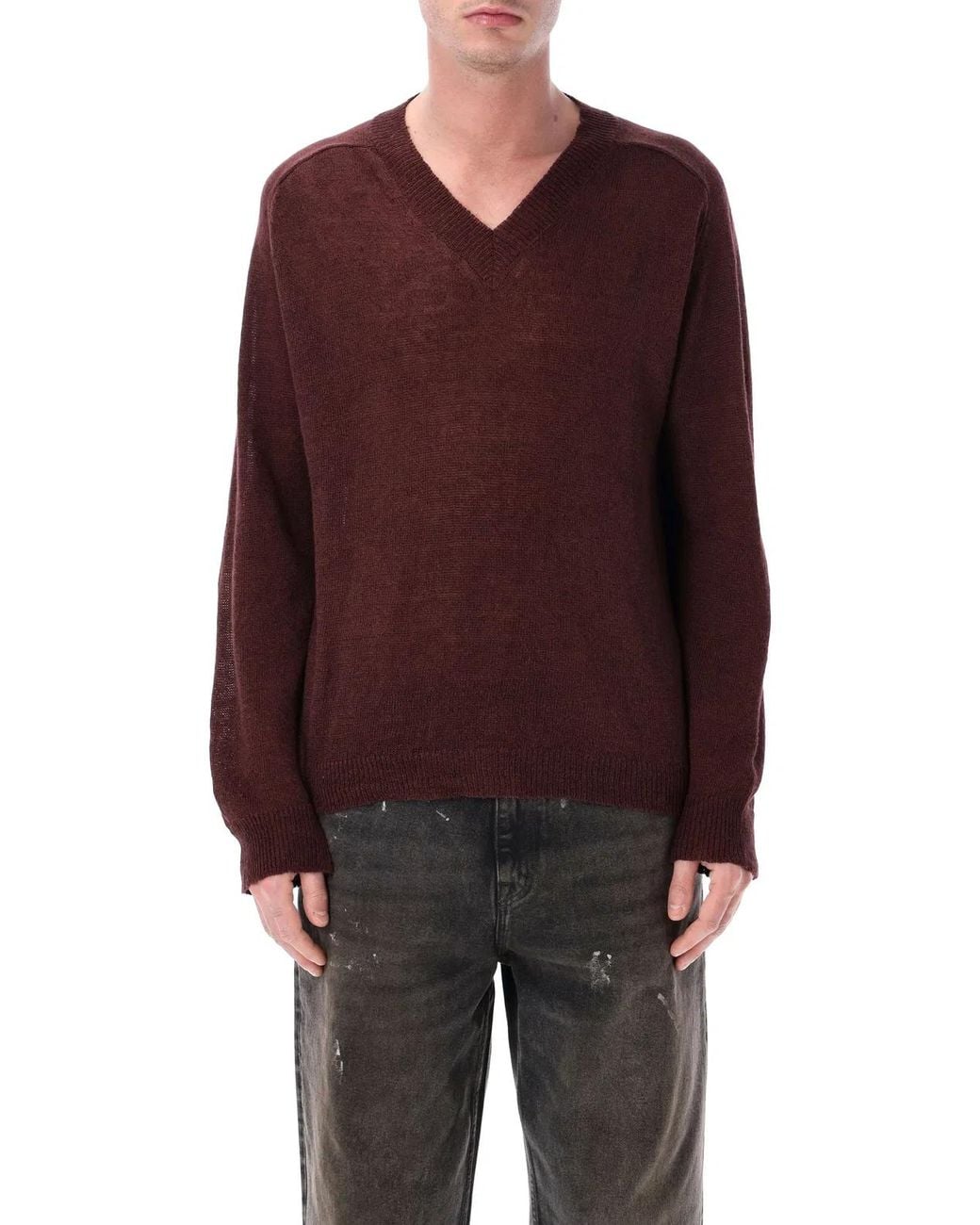 Our Legacy Purple Rue V-Neck Sweater for men