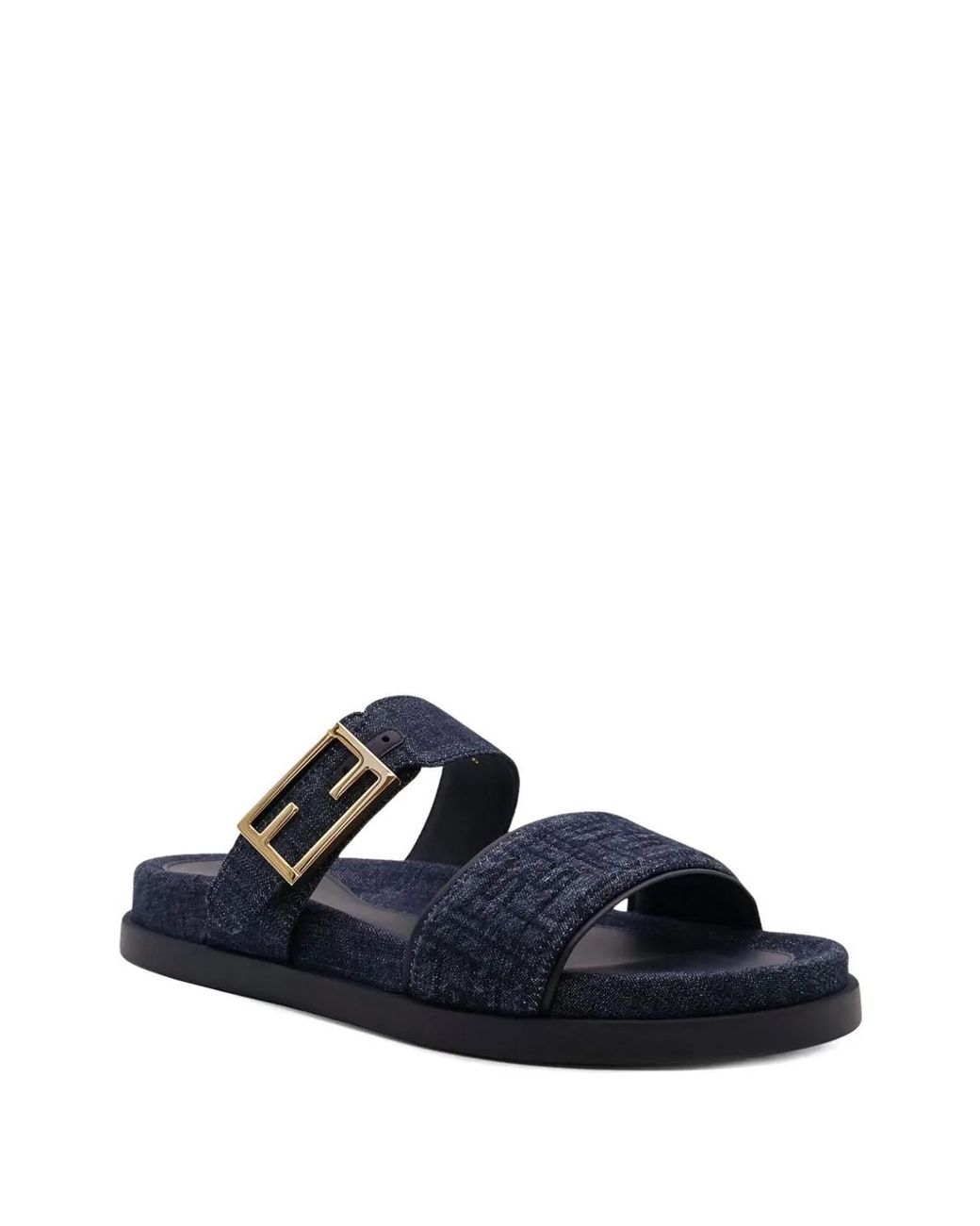 Fendi Black Denim Feel Slippers