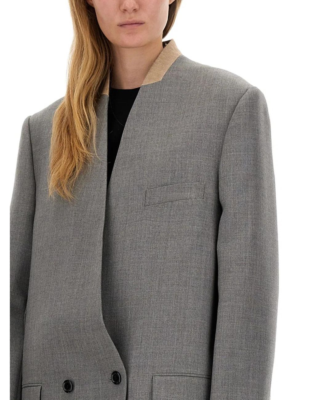 Moschino Couture Gray Wool Coat