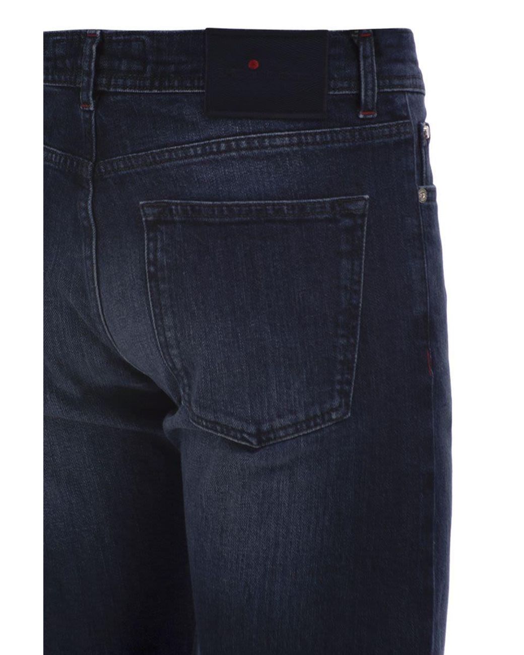 Kiton Blue Five-Pocket Stretch Denim Jeans for men