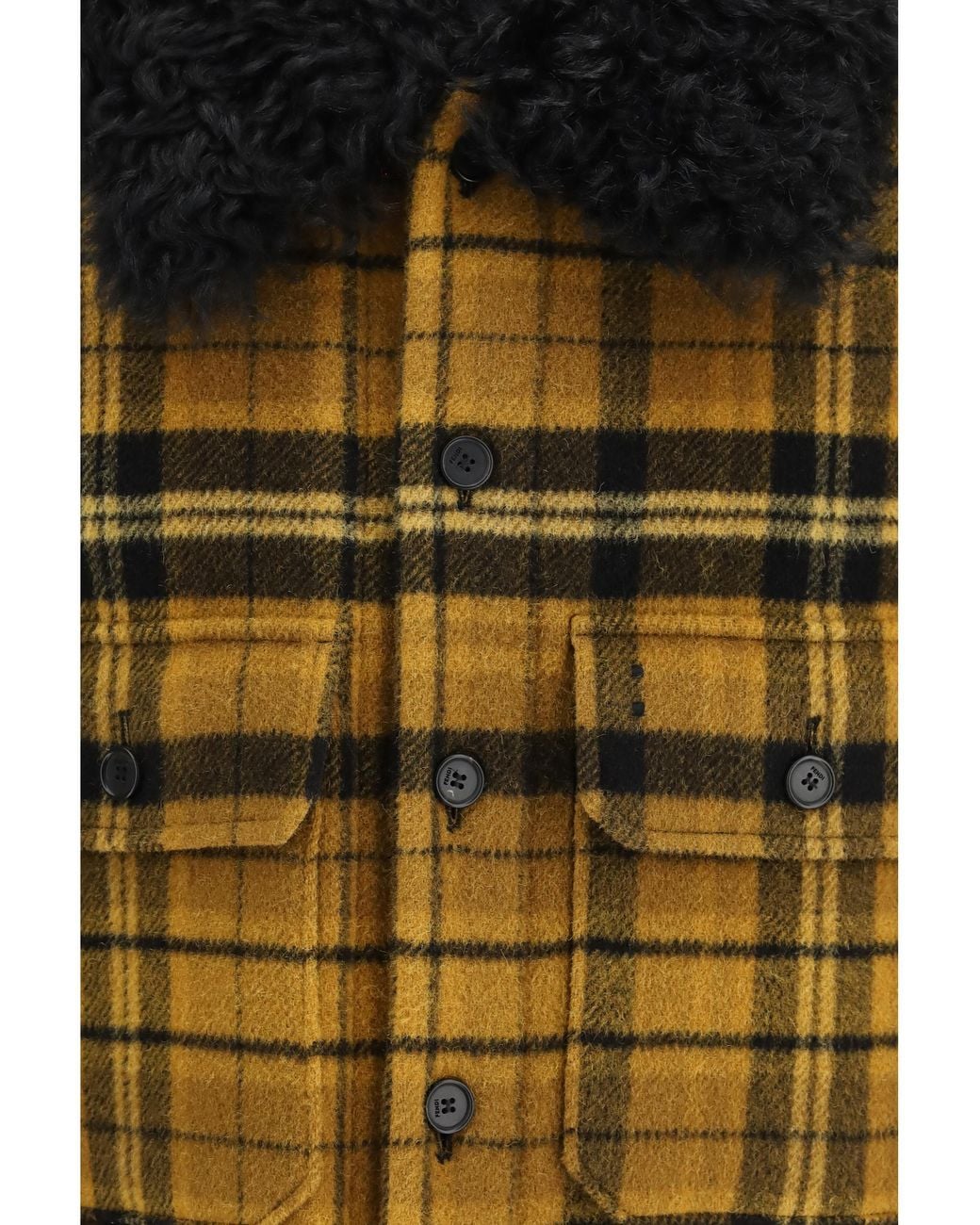 Fendi Yellow Check Wool Blouson Jacket for men