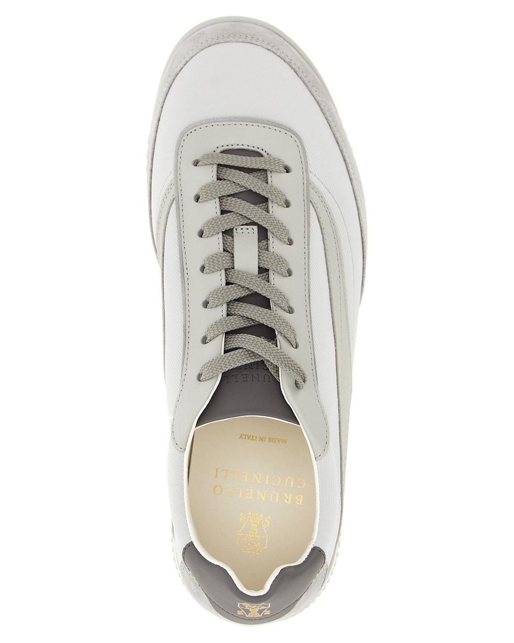 Brunello Cucinelli White Techno And Nubuck Fabric Sneakers for men