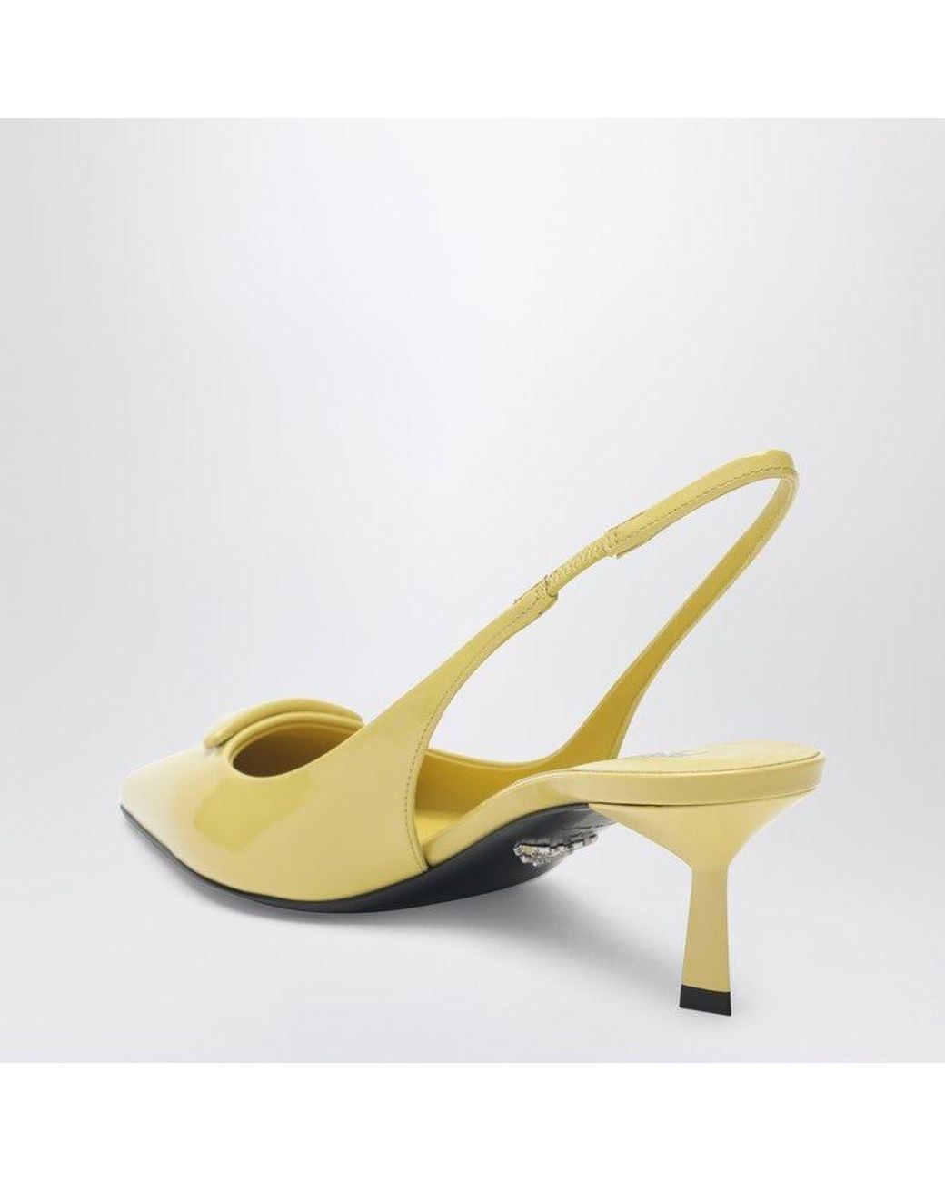 Prada Yellow Pineapplecoloured Patent Leather Slingback Pumps