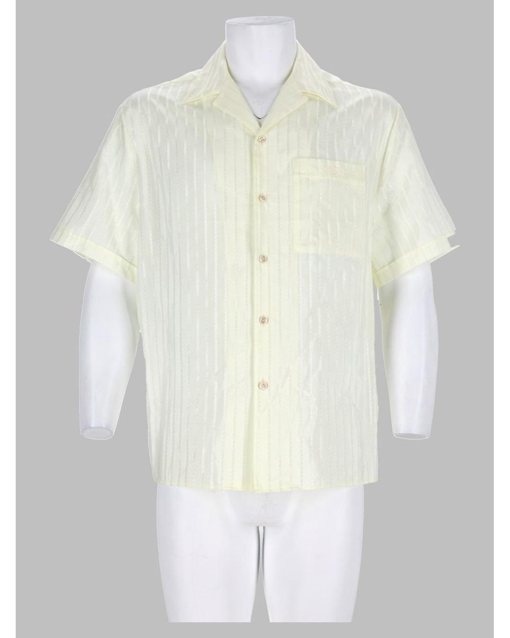 Versace White Embroidered Silk-Cotton Shirt for men
