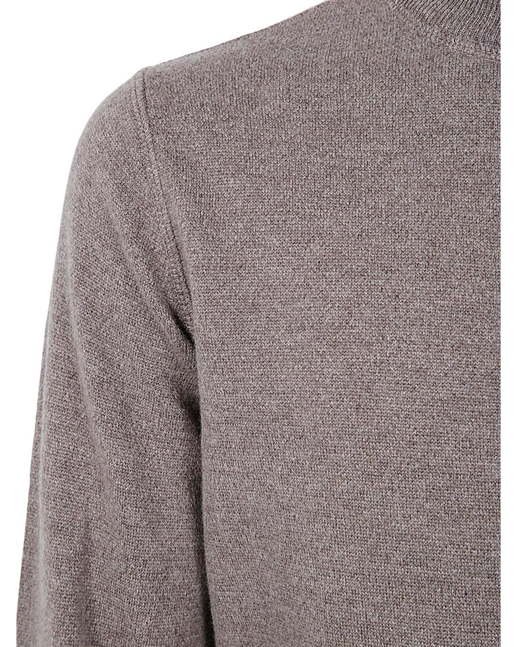 FILIPPO DE LAURENTIIS Gray Long Sleeves Cashmere Wool Round Neck Sweatshirt for men