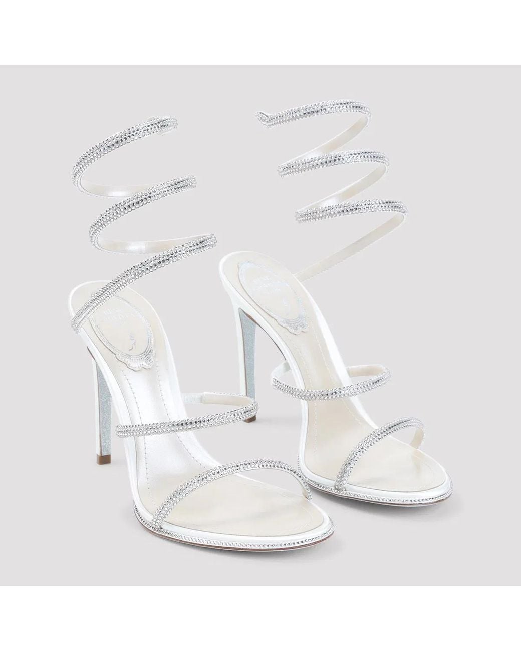 Rene Caovilla White High Heel Sandals