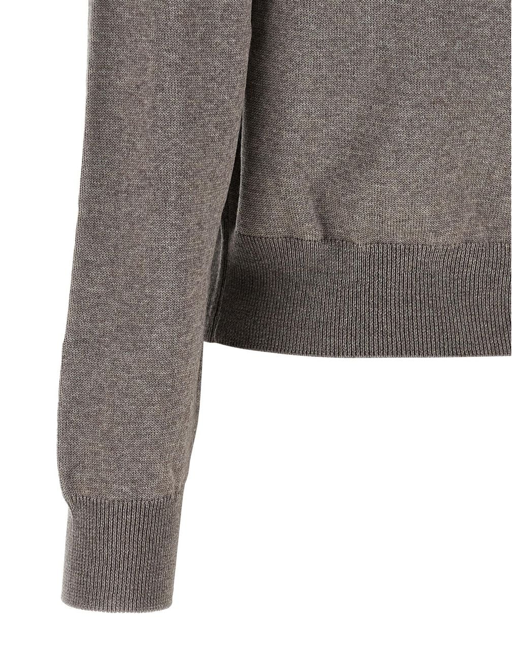 Maison Kitsuné Gray 'Double Fox Head' Cardigan