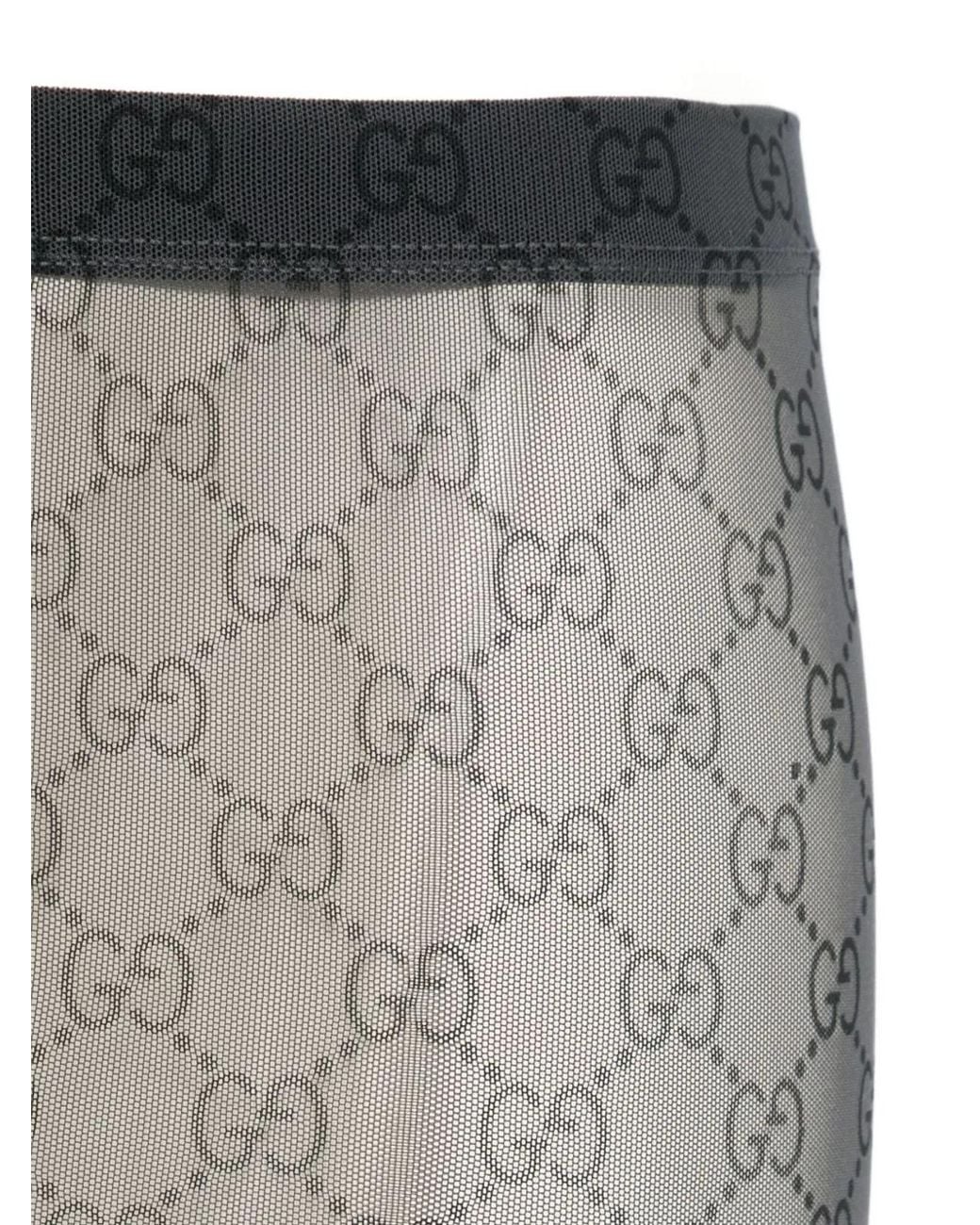 Gucci Gray Printed Stretch Nylon Tights